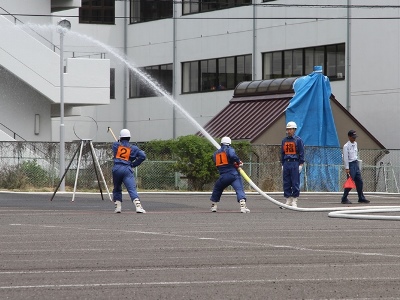 小型ポンプ放水