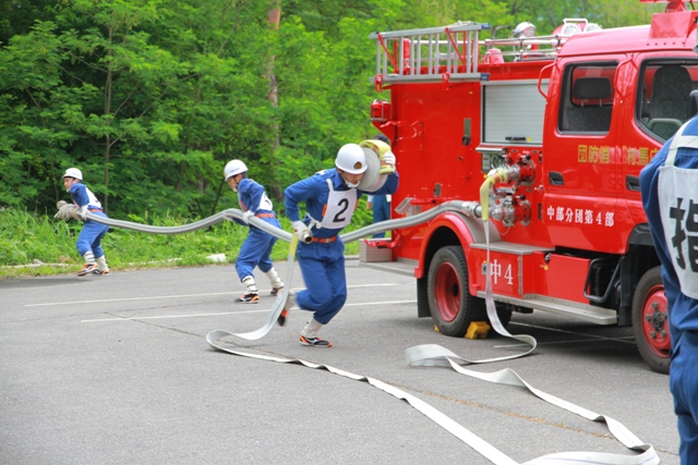 ポンプ車ホース延長