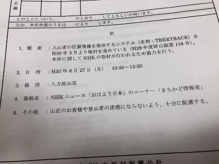 おはよう日本の現地取材実施計画書の写真