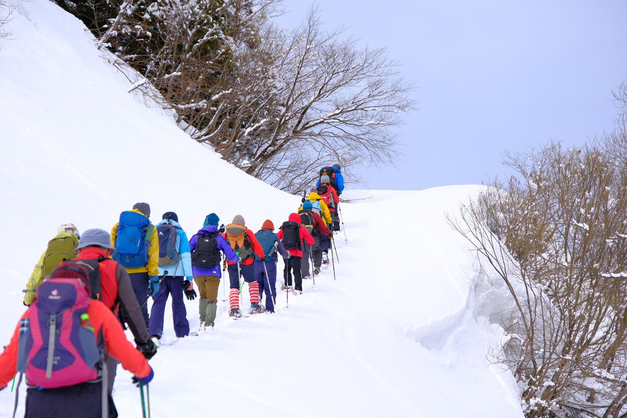 早川谷スノーシューの様子