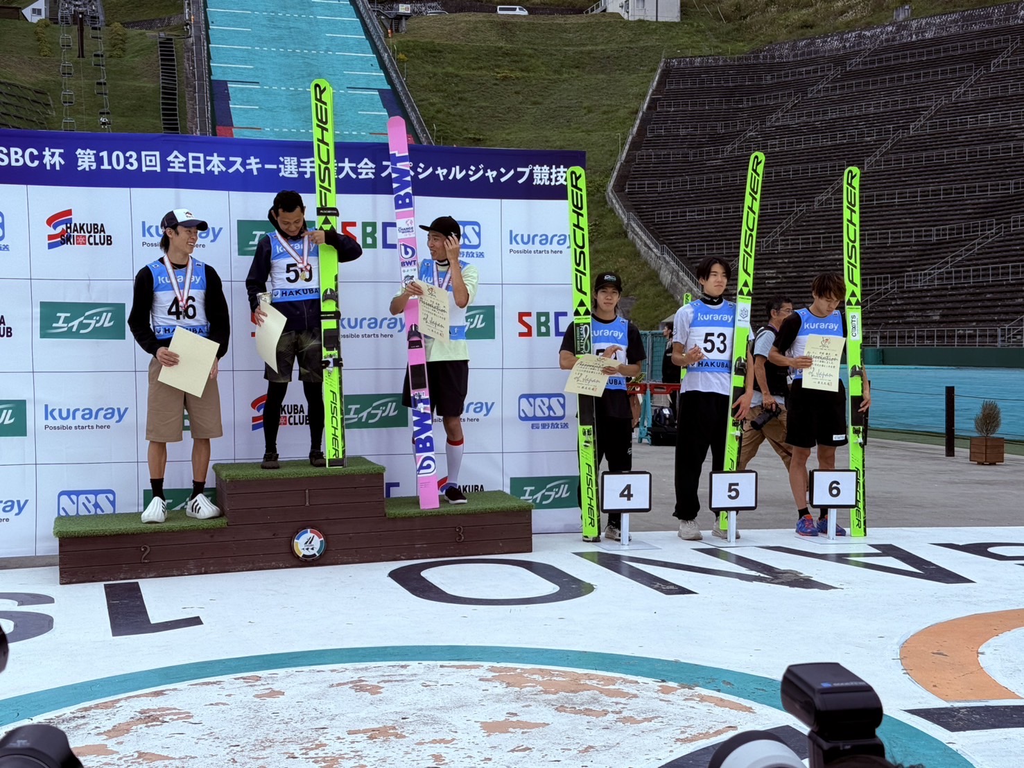 全日本選手権大会スペシャルジャンプ競技ノーマルヒル表彰式