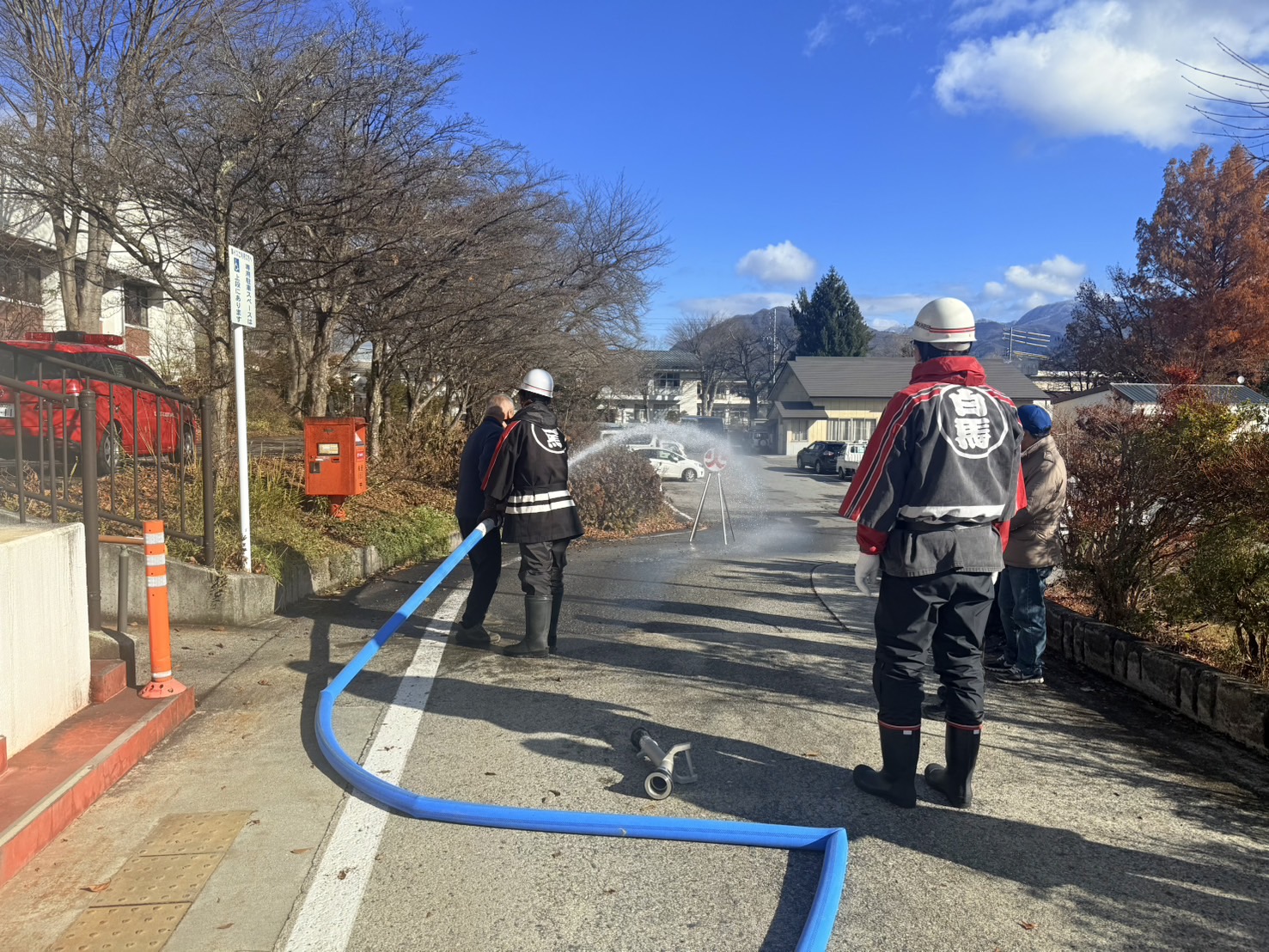 白馬村秋季火災予防運動消防総合訓練