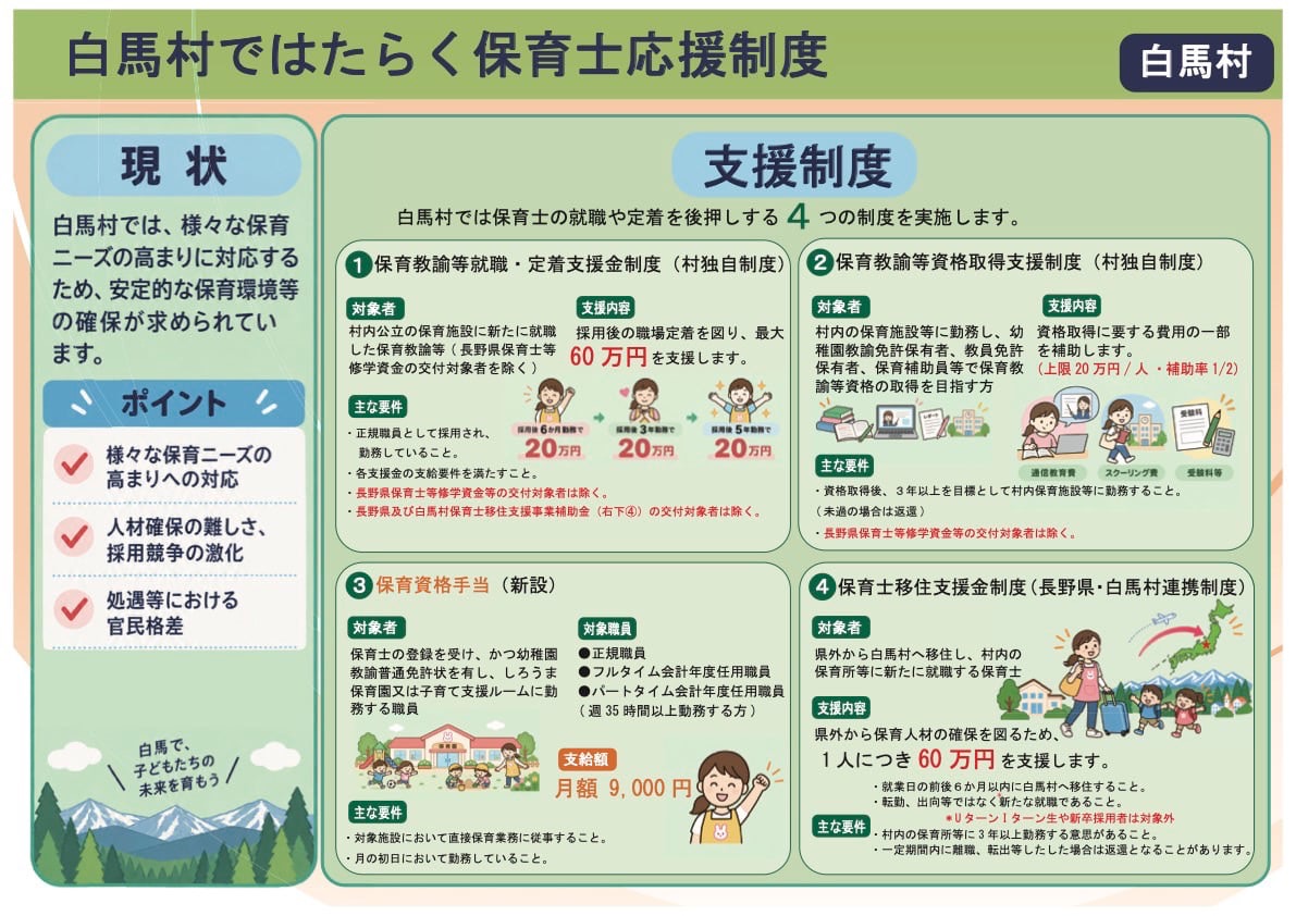 白馬村ではたらく保育士支援制度