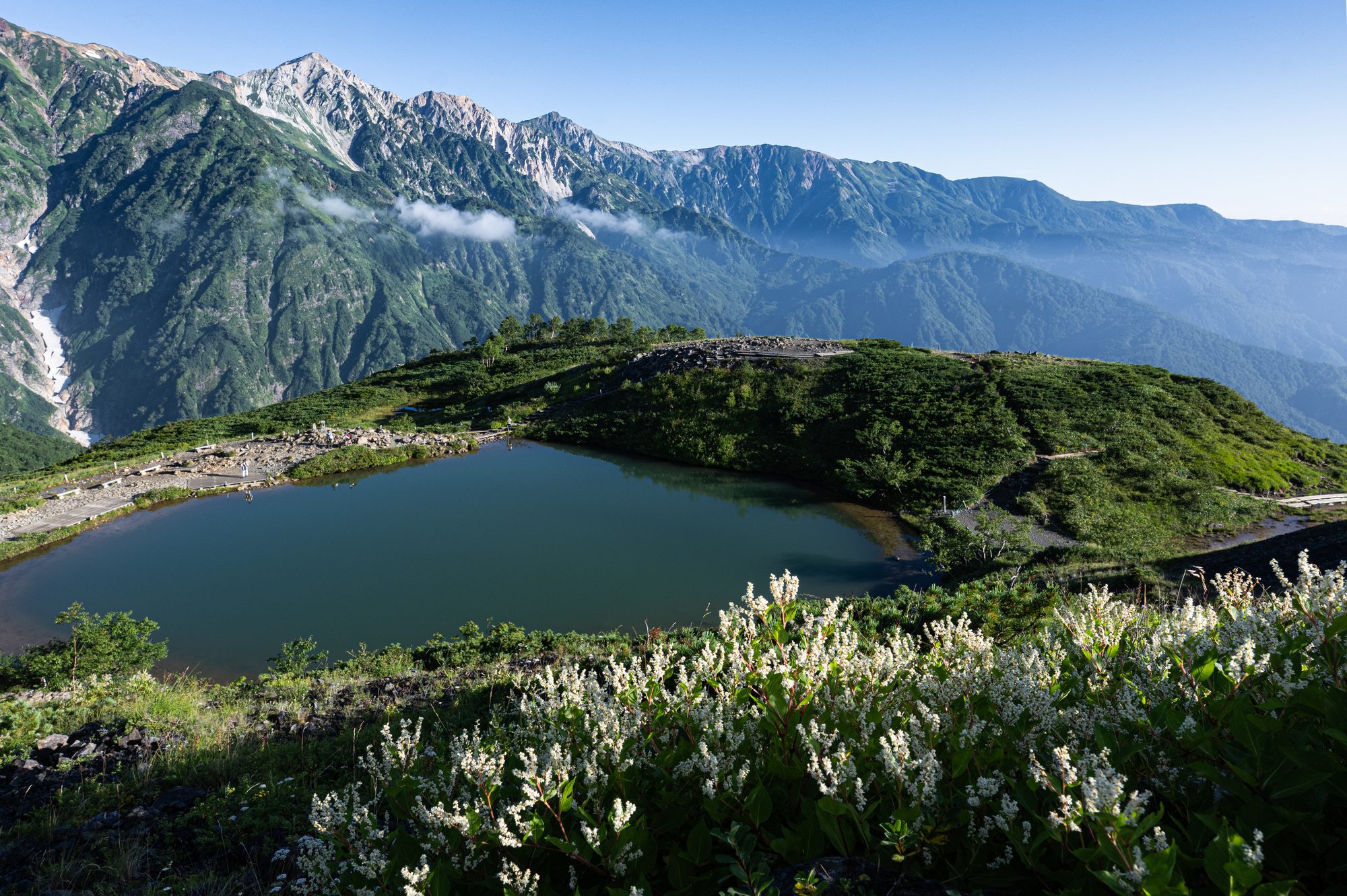八方池と白馬三山